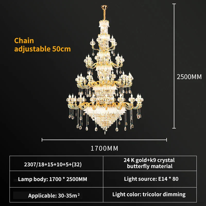 DecorBites™ Crystal Candle Chandelier for Luxury Living Room, Bedroom, and Dining Room