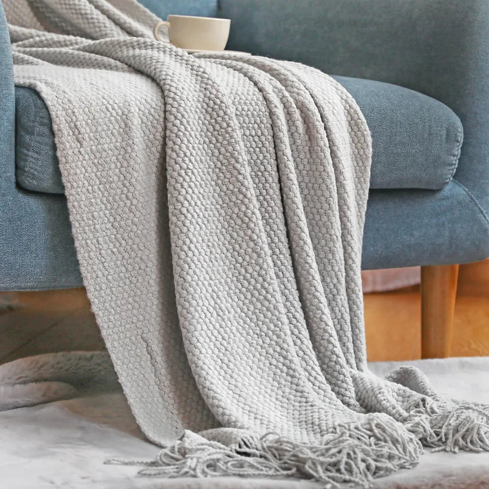 ™ Knitted Pineapple Grid Throw Blanket - Nordic Sofa Blanket for Home Decor