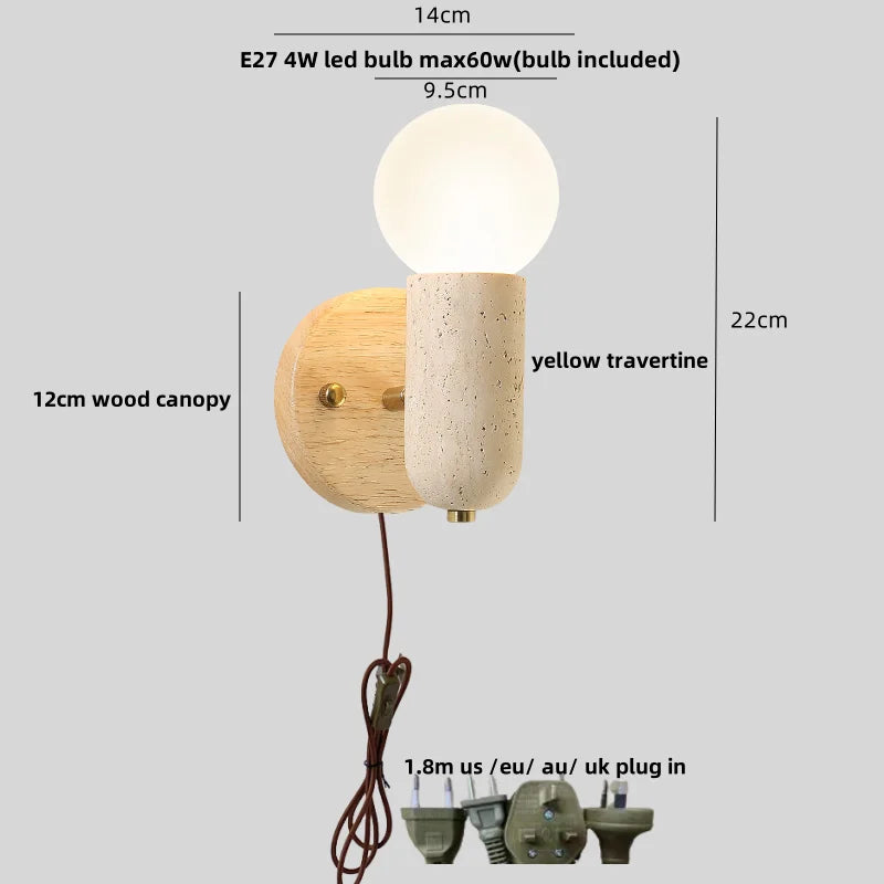 DecorBites™ LED Glass Wall Lights with Pull Chain Switch for Restaurant Living Room