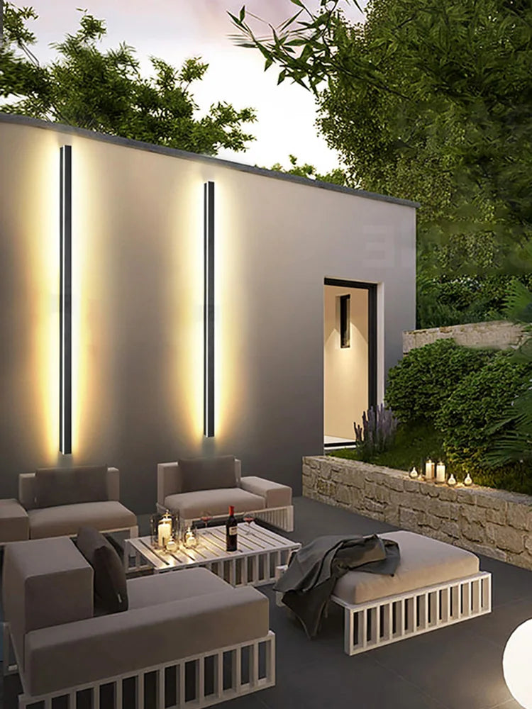 DecorBites™ Black Waterproof LED Wall Light | Minimalist Outdoor Garden Balcony Terrace Decor