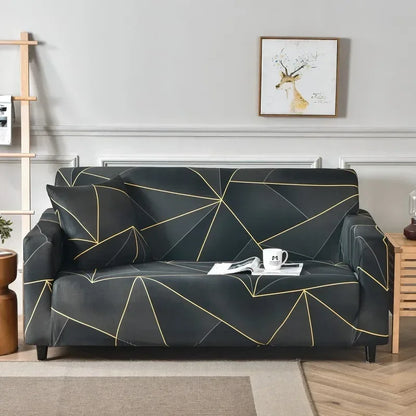 DecorBites™ Colorful Block Sofa Covers: Stretchy Loveseat Sectionals, Couch, Chair Slipcover