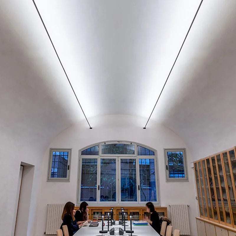 DecorBites™ LED Skyline Steel Pendant Lights: Minimalist Linear Design for Modern Living Room