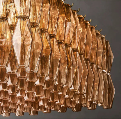 DecorBites™ Chiara Smoke Glass Linear Chandelier for Dining & Living Room