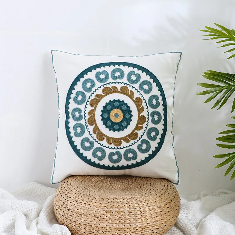 DecorBites™ Boho Farmhouse Floral Square Pillow Cover Set of 2