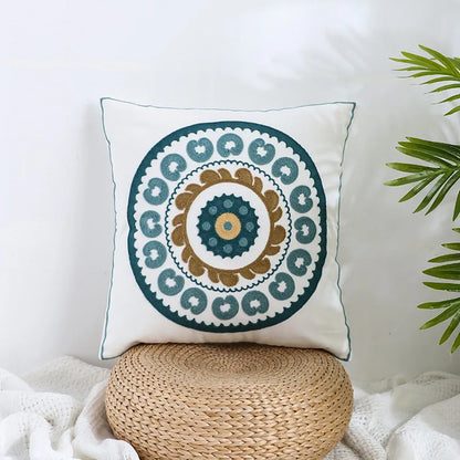 DecorBites™ Boho Farmhouse Floral Square Pillow Cover Set of 2