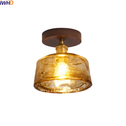 DecorBites™ Copper Wood LED Ceiling Lamp Modern Indoor Lighting Fixtures