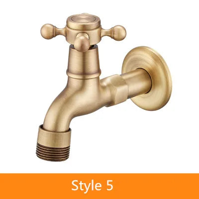 DecorBites™ Antique Brass Garden Bibcocks Single Cold Tap Faucet for Outdoor Use