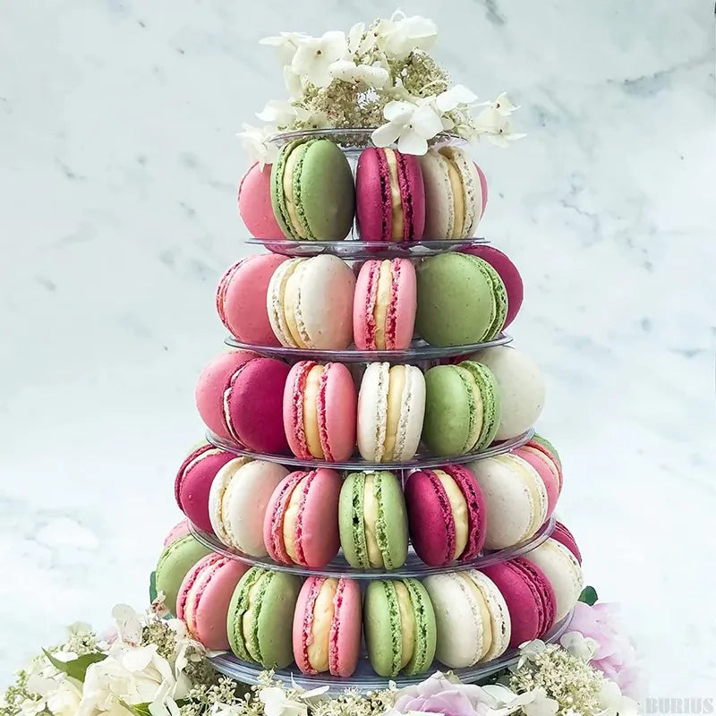 DecorBites™ 6/4 Tier Macaron Tower Stand Cake Display for Wedding Birthday Baby Shower