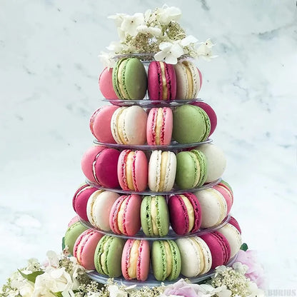 DecorBites™ 6/4 Tier Macaron Tower Stand Cake Display for Wedding Birthday Baby Shower
