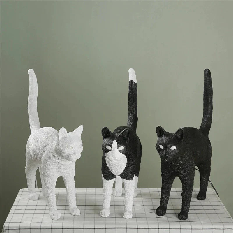 DecorBites™ Black Cat Resin Table Lamp for Bedroom Office Dining Room
