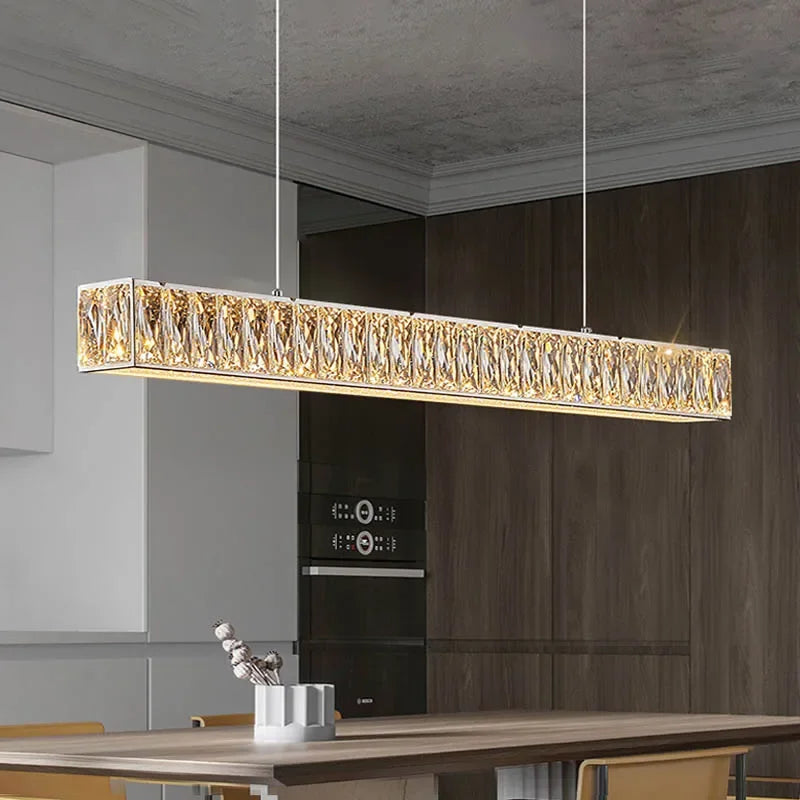 DecorBites™ Crystal Chandelier LED Golden Modern Luxury Ceiling Home Interior Shop