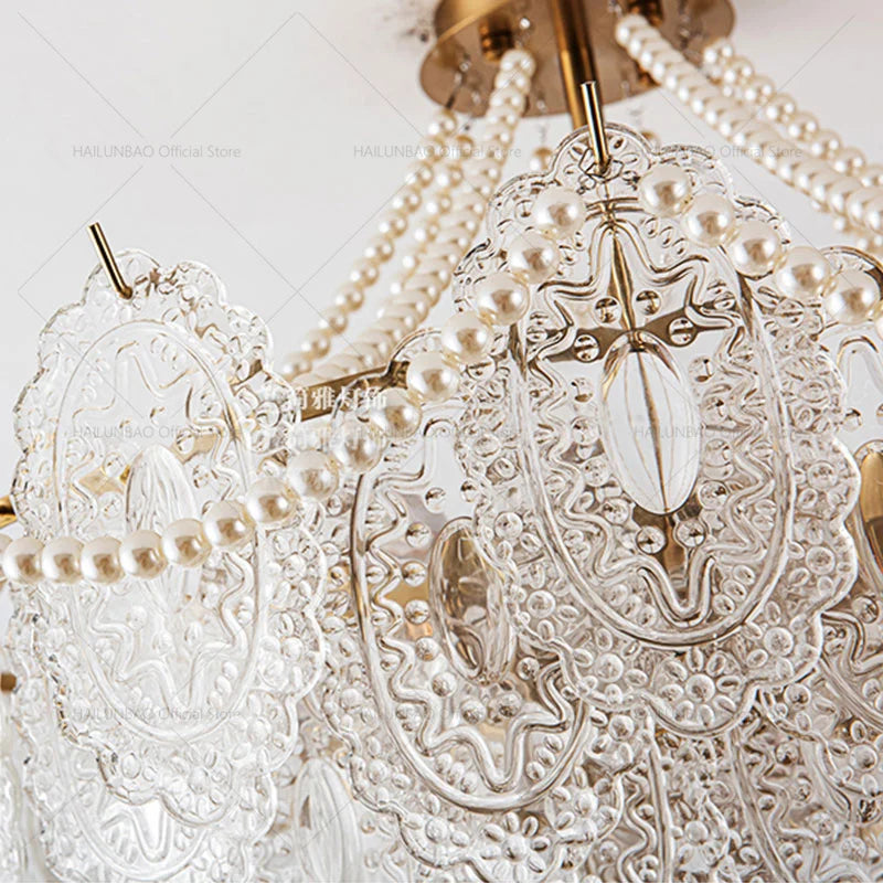 DecorBites™ Cream Crystal Chandelier: French Light Luxury for Living Room, Bedroom, Dining Room