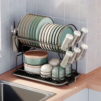 ™ Kitchen Organizer Rack with Drainboard for Dishes, Utensils, and Cups