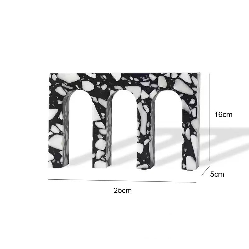 DecorBites™ Archway Terrazzo Sculpture for Home Decor