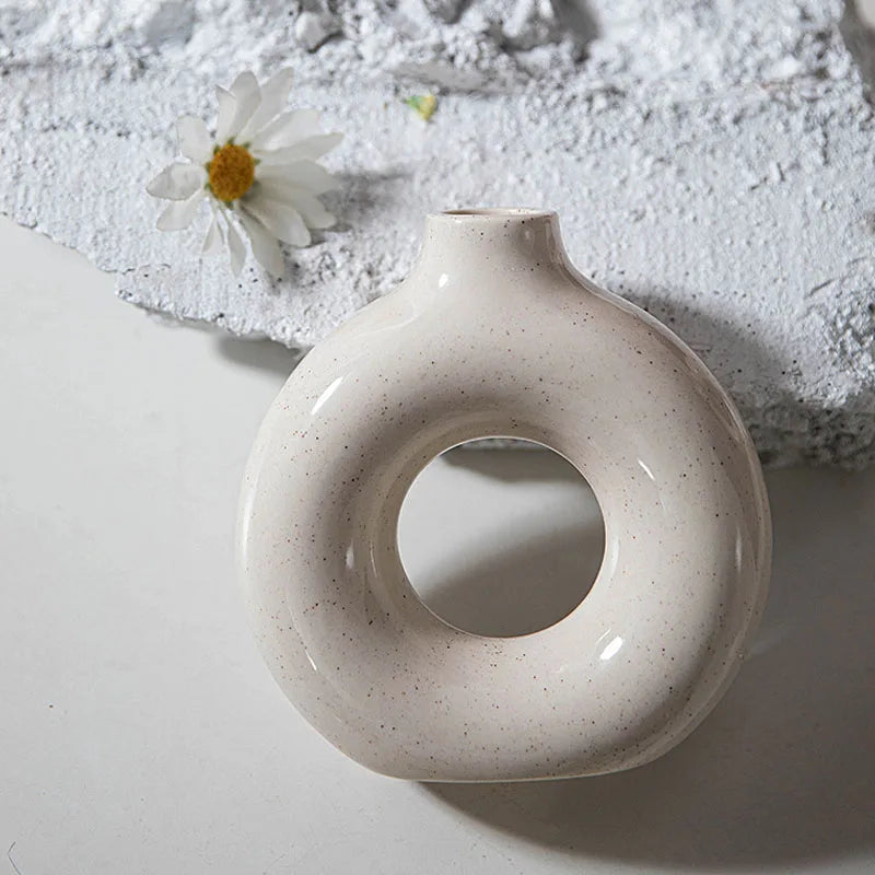 DecorBites™ Ceramic Donut Candle Holder for Home Decor and Table Centerpiece