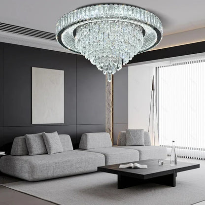 DecorBites™ Cone Crystal Ceiling Chandelier - Stainless Steel Luxury Living Room Decoration