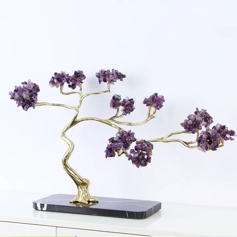 DecorBites™ Crystal & Brass Decorative Sculpture figurines for Room Decoration