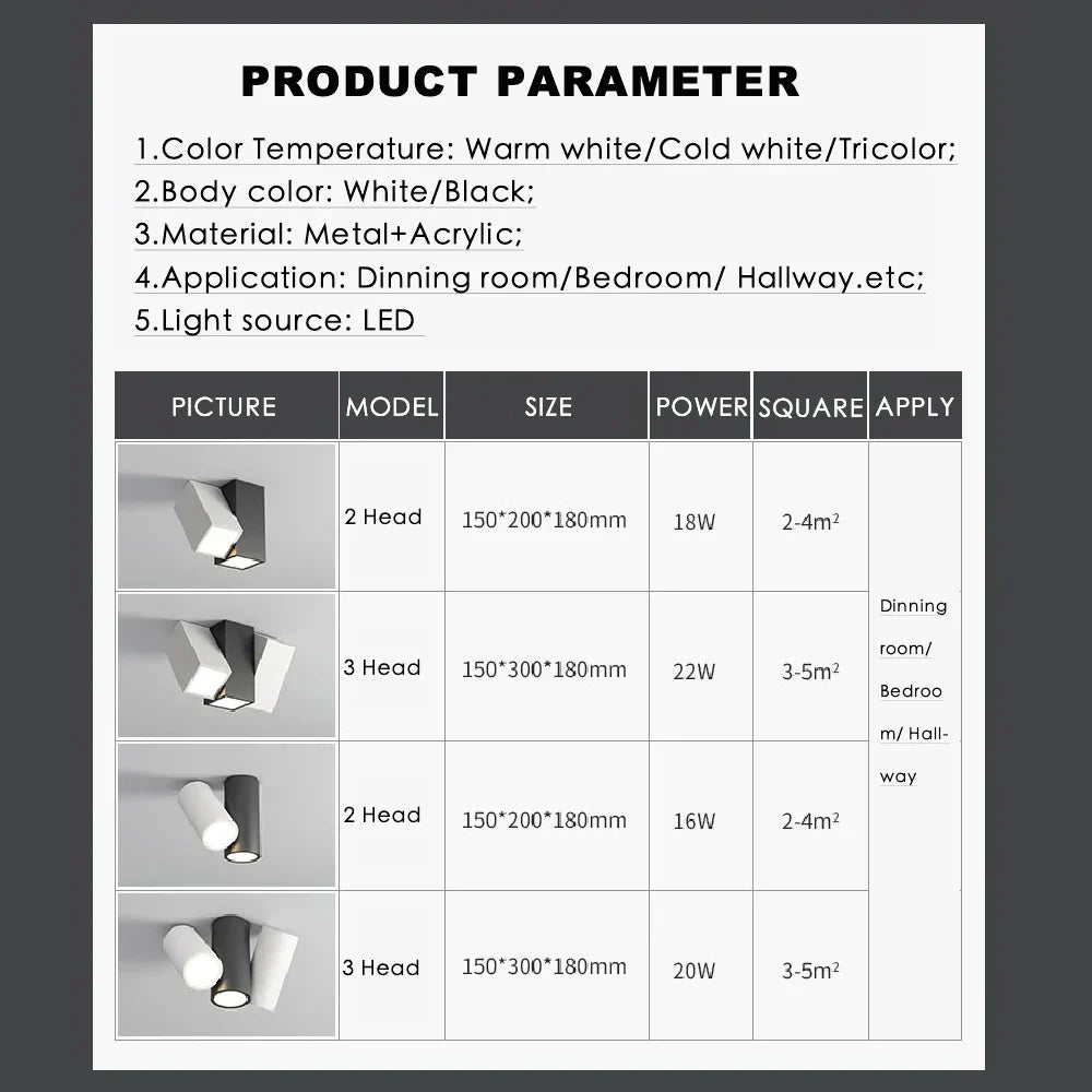DecorBites™ 22W Dimmable Square LED Ceiling Spot Light for Indoor Lighting