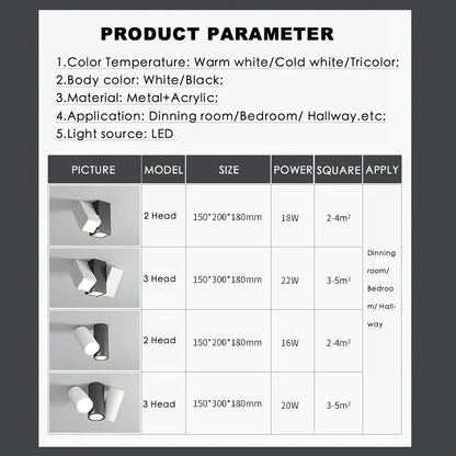 DecorBites™ 22W Dimmable Square LED Ceiling Spot Light for Indoor Lighting