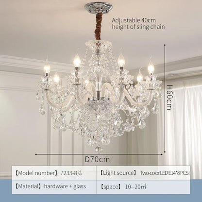 DecorBites™ Crystal Chandelier LED Candle K9 Crystal Lamp for Living Dining Bedroom Shop
