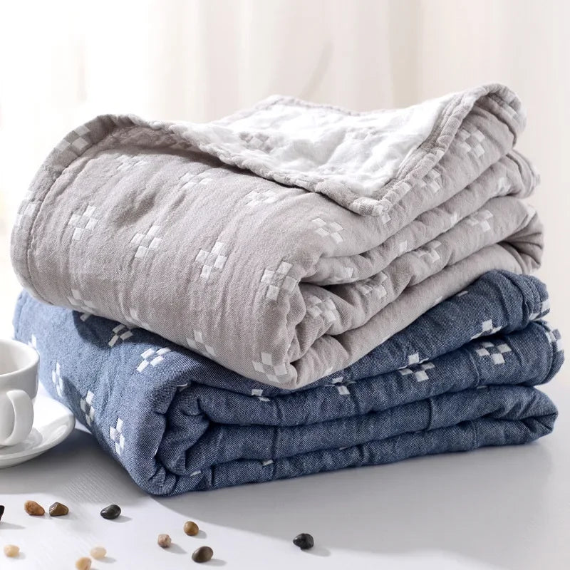 DecorBites™ Cotton Summer Blanket: Soft and Airy Bedspread for Single/Double Beds