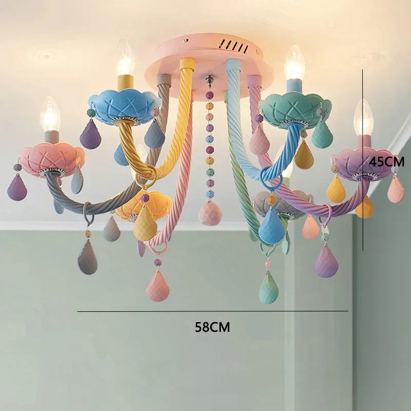 DecorBites™ Crystal Luxury Candle Chandelier Vanity Pendant Light for Living Dining Bedroom