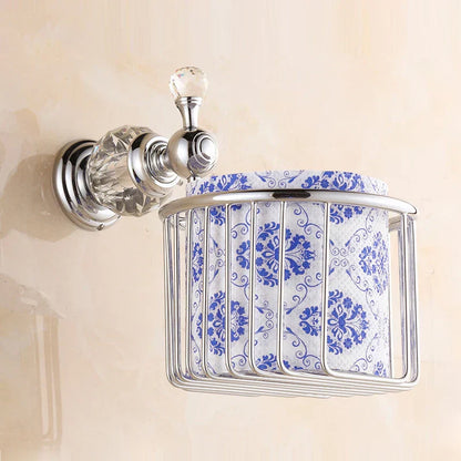 DecorBites™ Crystal Brass Gold Bathroom Accessories Set