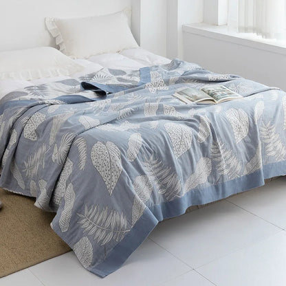 DecorBites™ Cotton Gauze Towel Throw Blanket - Soft and Cozy Bedspread for All Seasons