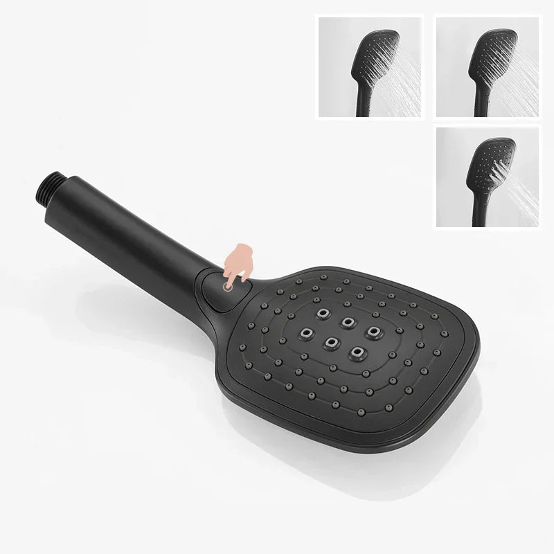DecorBites™ Black Shower Slider Adjustable Rail Set 3 Functions Simple Style 1.5M Hose