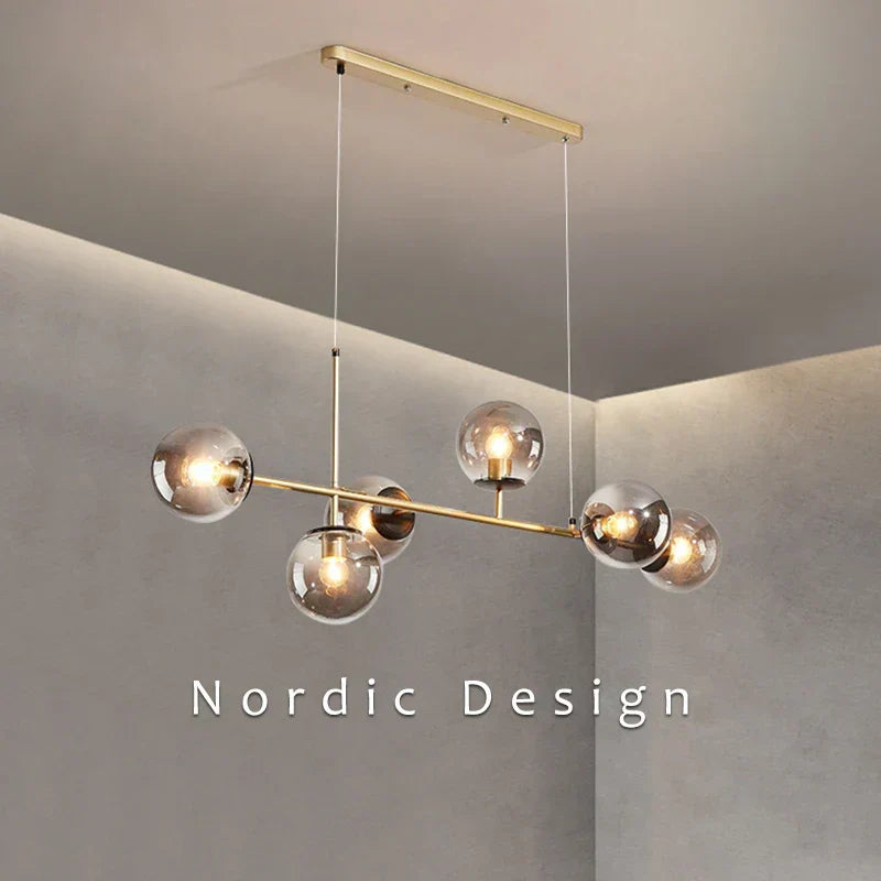 DecorBites™ Glass Ball Ceiling Chandelier for Kitchen Dining Living Room
