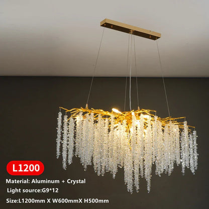 DecorBites™ Crystal Tassel Ceiling Chandelier for Luxurious Home Decor
