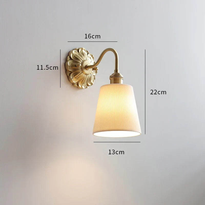 DecorBites™ Frosted Glass LED Wall Light Switch Socket Copper Lampara Pared