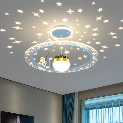 DecorBites™ Astronaut LED Chandeliers: Remote-controlled Ceiling Pendant for Children's Room, Boy's Study, Nursery
