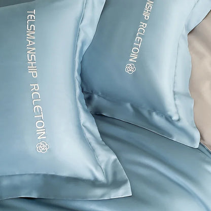 DecorBites™ Cotton Embroidery Bedding Set, 4Pcs Duvet Cover Kit for Double Bed