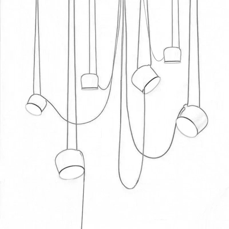 DecorBites™ Black Drum LED Pendant for Kitchen & Restaurant - Spider Industrial Ceiling Light
