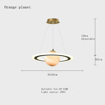 DecorBites™ Children's Planet Earth Pendant Lamp: Acrylic Space Star Theme LED Hanging Light
