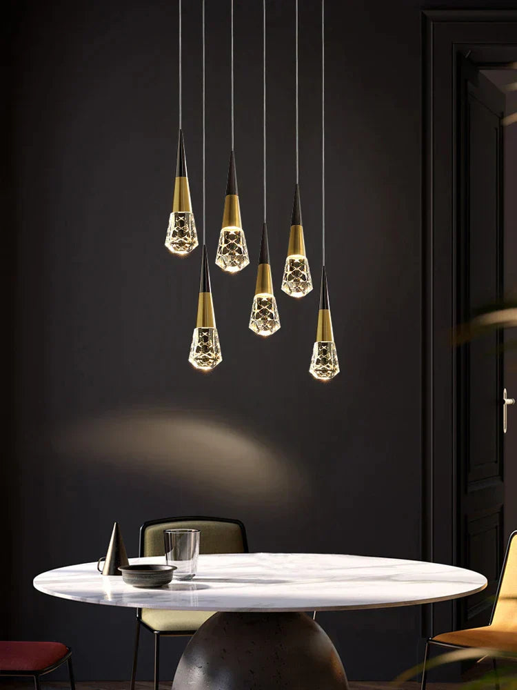DecorBites™ Crystal Chandelier LED Staircase Lamp for Elegant Living Room, Kitchen, and Restaurant
