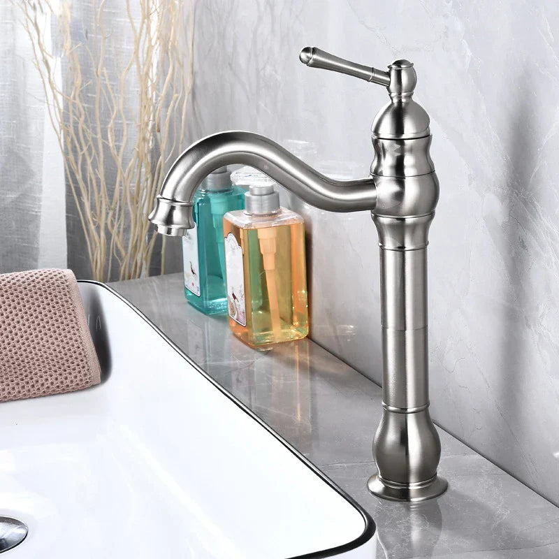 DecorBites™ Antique Brass Basin Faucet Single Hole Vessel Sink Mixer Tap - 4 Colors