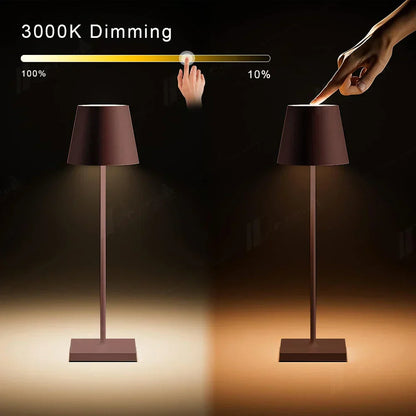 DecorBites™ Crystal LED Rechargeable Table Lamp - Elegant Cordless Hotel Restaurant Bar Light