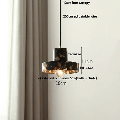 DecorBites™ Black Terrazzo LED Pendant Lamp for Dining Living Room Staircase