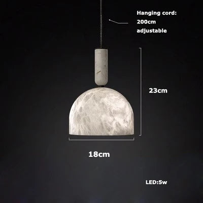 DecorBites™ Alabaster Pendant Lights LED Designer Hanging Lamps For Living Room