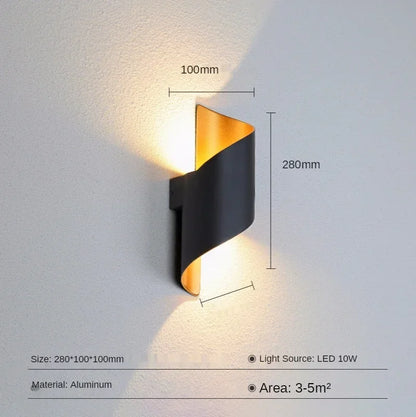 DecorBites™ Aluminum Outdoor Wall Lamp with Spiral Up and Down Light