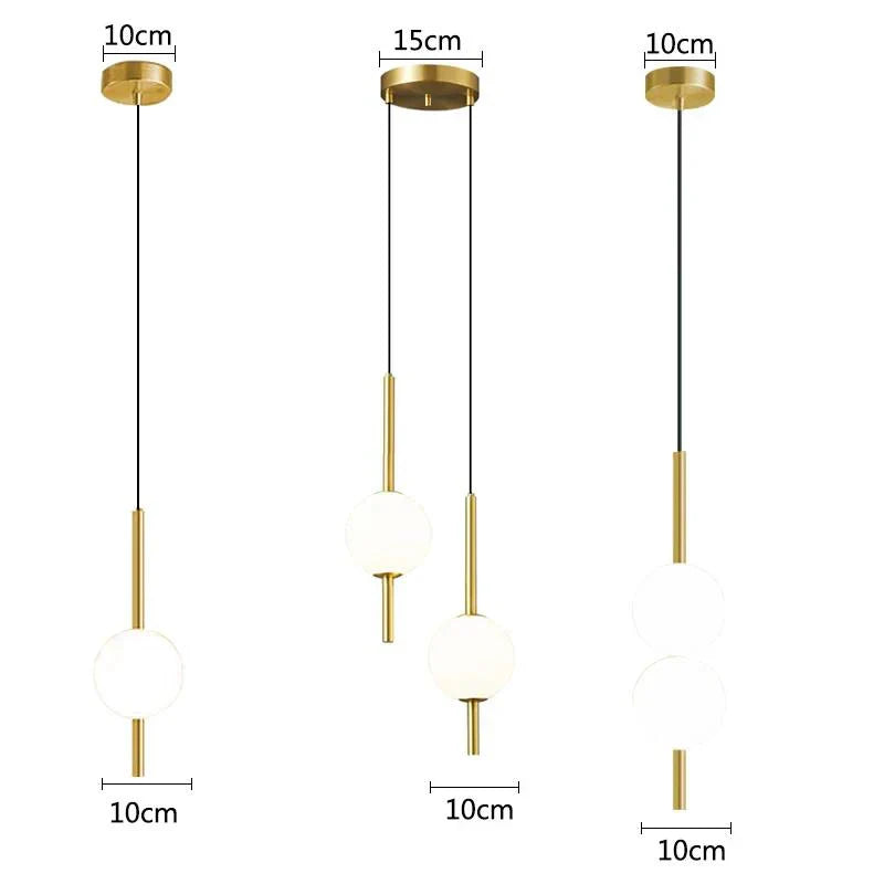 DecorBites™ Glass Ball Pendant Light: Modern Nordic Bedroom Hanging Lamp