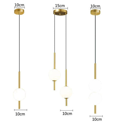 DecorBites™ Glass Ball Pendant Light: Modern Nordic Bedroom Hanging Lamp