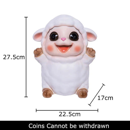 DecorBites™ Little Lamb Child Savings Jar Piggy Bank Aesthetic Desk Ornament Sculpture