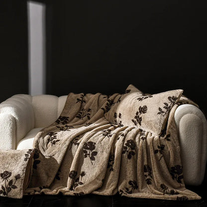DecorBites™ Cosy Faux Rabbit Plush Blanket in Milk Velvet for Single Sofa Decoration & Napping