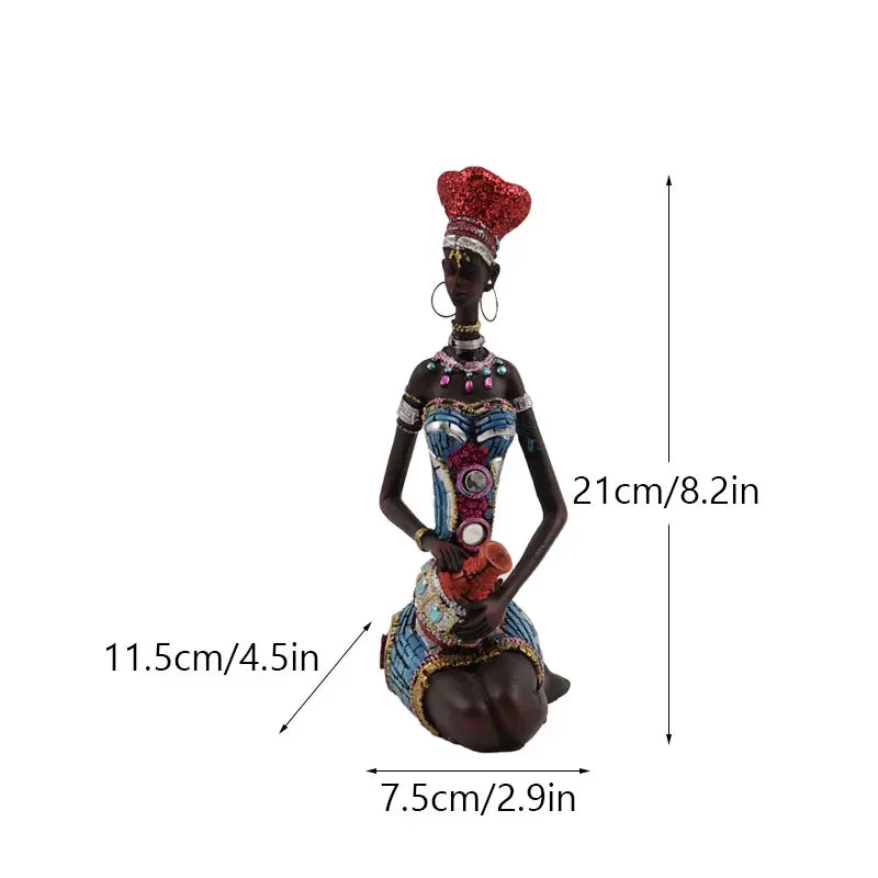 DecorBites™ Black Women Resin Art Figures for Home Decor and Statues