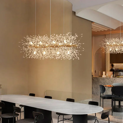 DecorBites™ Dandelion Crystal Chandelier: Modern Nordic Style LED Pendant Light for Living Room