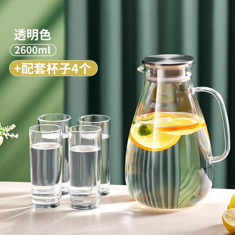 DecorBites™ Large Capacity Water Jar Set with Handle, Heat-Resistant and Explosion-Proof