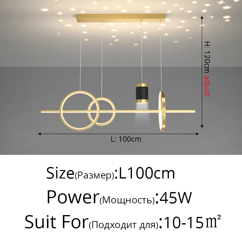 DecorBites™ Black Nordic Style LED Pendant Lights for Living Room Dining Room Lighting